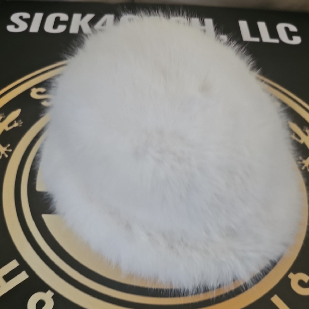 White Faux Fur Pom Hat
